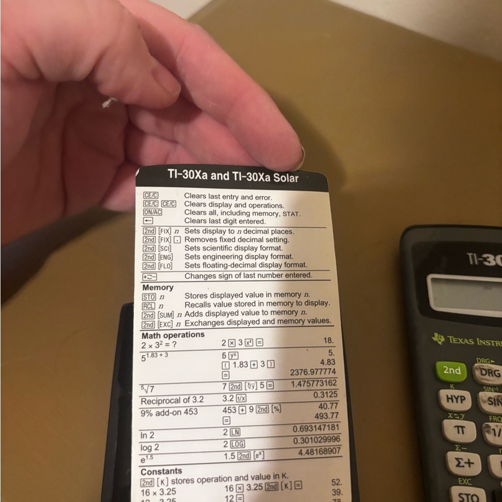 Texas Instruments TI-30Xa Calculator - Black and Green - Picture 4 of 7